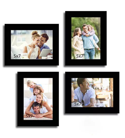 India Desire : Buy Wall Collage black Fibre Wood Photo Frame (Pack Of 4) At Rs 299 From Pepperfry [MRP Rs 1069] Free Shipping